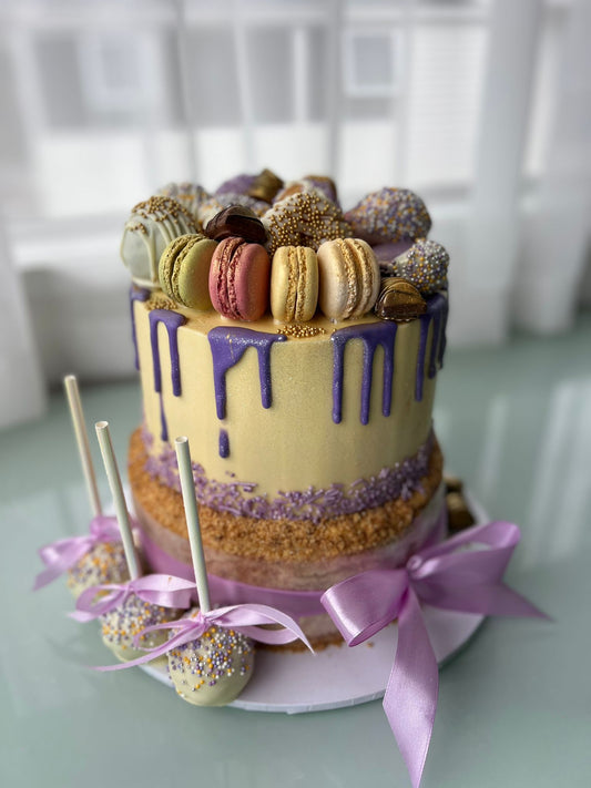 2 Tier Pistachio Raspberry Cake